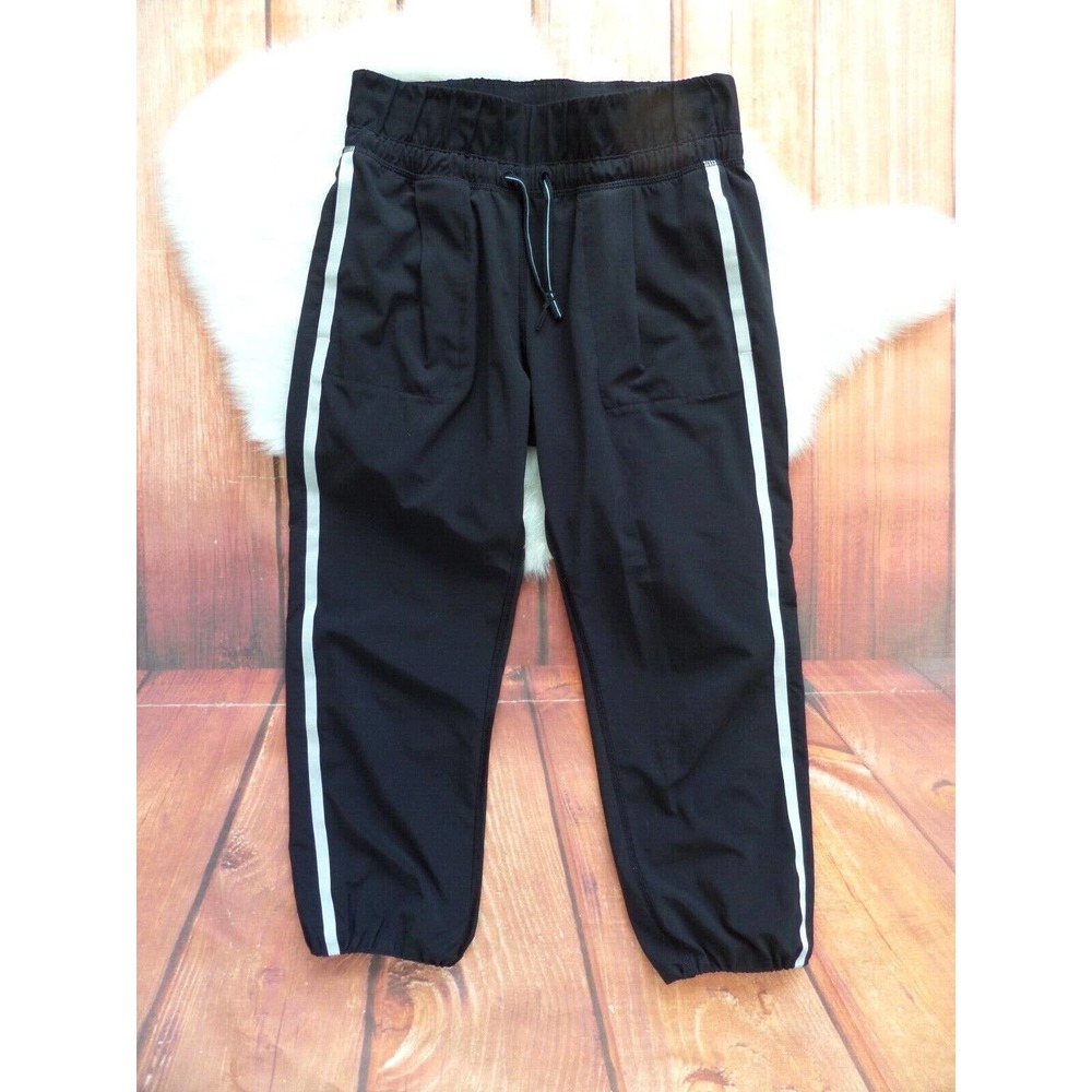 ivivva track pants cropped thin sweatpants black girls size 12